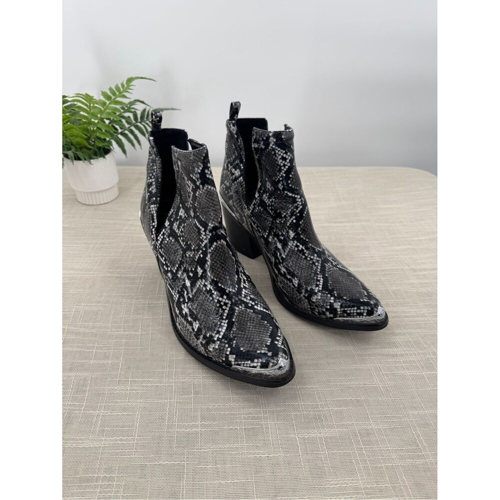 Jeffrey Campbell Cromwell Snake Skin Bootie Ankle Boots Size 10